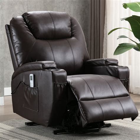 Latitude Run® Darhyl 3416 Wide Faux Leather Power Lift Assist Standard Recliner With Massager