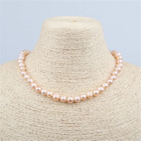 Pearl Necklace Genuine Freshwater Cultured Pearl Necklace Jewelry Natural Pearl Fine Party