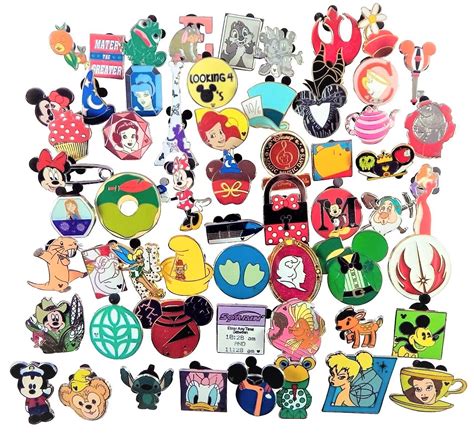 Disney Pin Trading 50 Assorted Pin Lot Brand New Pins No Doubles