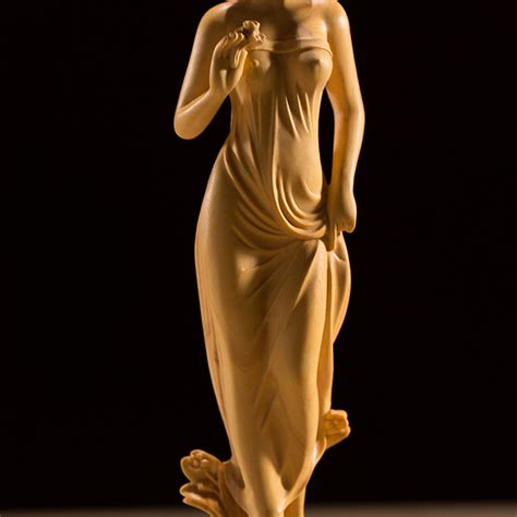 Boxwood Wood Carving Sexy Beauty Statue Hand Carved Girl Sculpture Crafts Ebay