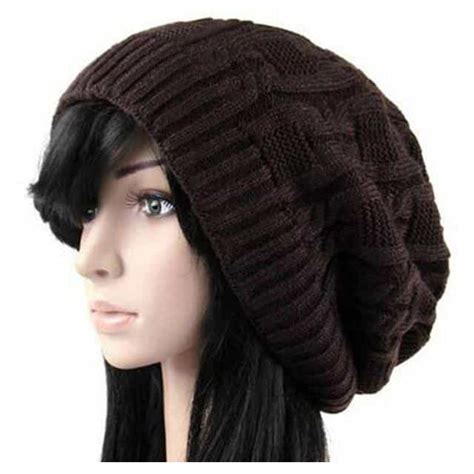 Womens Warm Knitted Loose Hippie Beanies