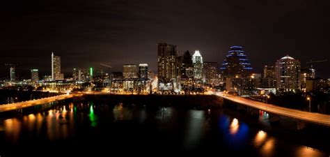 Downtown Austin Texas Cityscape At Night Stock Image Image Of