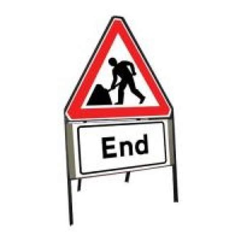 750mm Roadworks Ahead And End Sign Manchester Safety Services