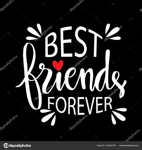 Best Friends Forever Lettering Motivation Poster Stock Vector By