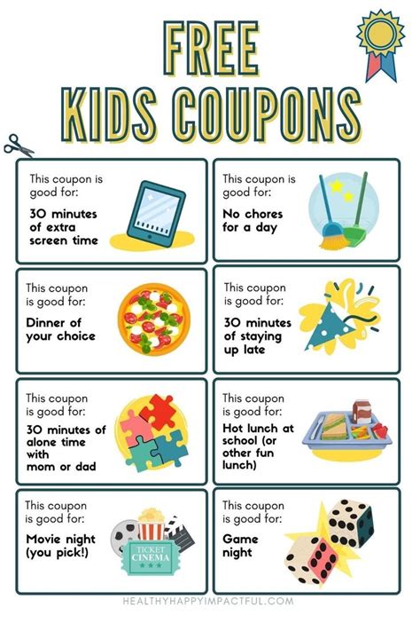 8 Free Printable Coupons For Kids Makes A Great T Kids Rewards
