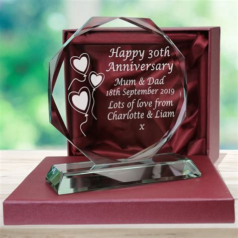 30th Pearl Wedding Anniversary Couple Personalised Engraved Etsy UK