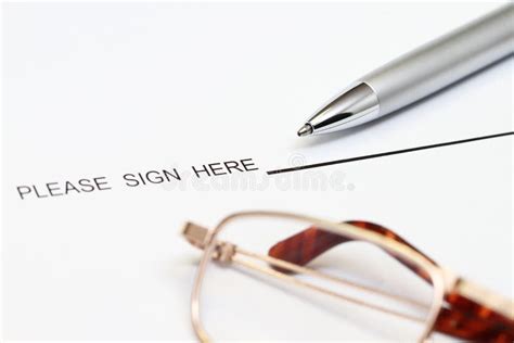 Sign Here Sticker Pointing Signature Line Stock Photo Image Of Sign