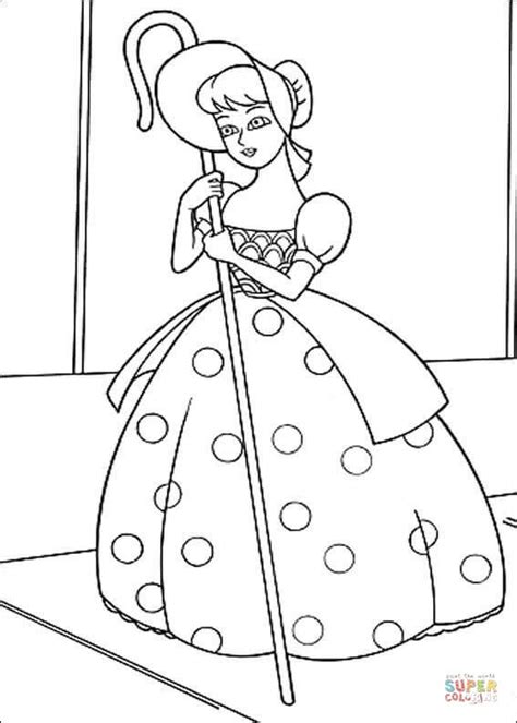 Little bo peep coloring pages home template. A Doll Bo Peep coloring page | Free Printable Coloring Pages