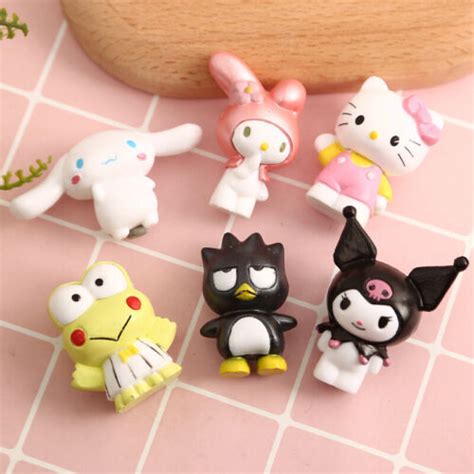 Collectibles Other Anime Collectibles 6pcsset Cute Hello Kitty My Melody Kuromi Xo Cinnamoroll