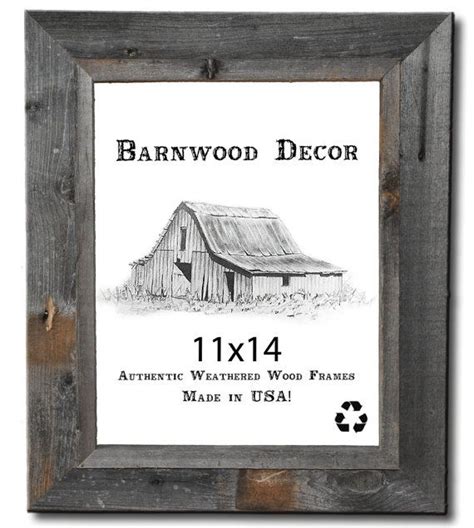 Barnwood Decor Rustic 11x14 Authentic Weathered Wood Frame Includes