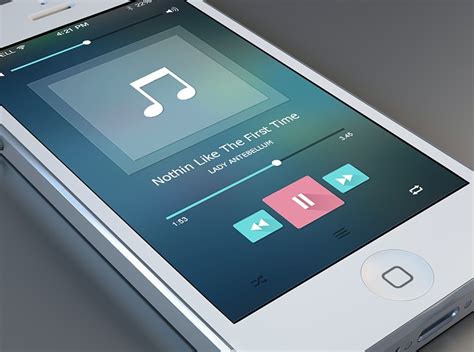 Free Flat Music Player Interface For Iphone Psd Titanui