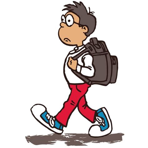 Boy Walking To School Clipart Free Images At Clker Co