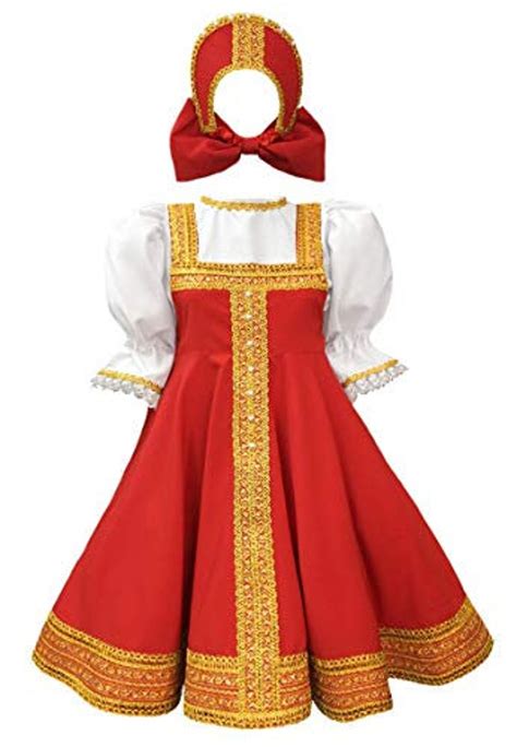dress for dance with kokoshnik russian traditional folk etsy