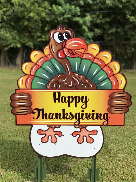 Turkey With Happy Thanksgiving Sign Etsy