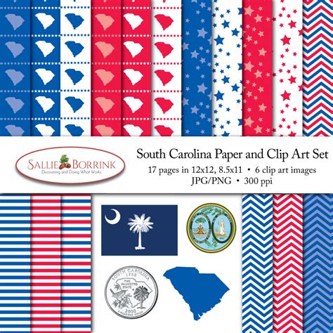 South Carolina Clip Art And Digital Papers