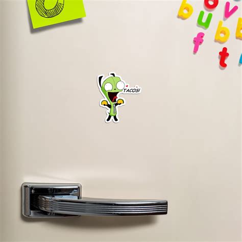 Gir Loves Tacos Invader Zim Magnet By Iconically Me Redbubble