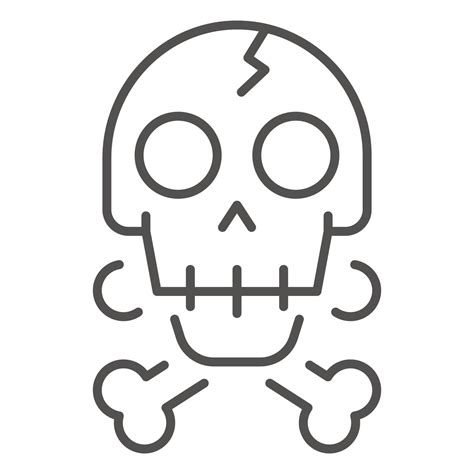 Crack Skull Bone Icon Outline Style 15183407 Vector Art At Vecteezy