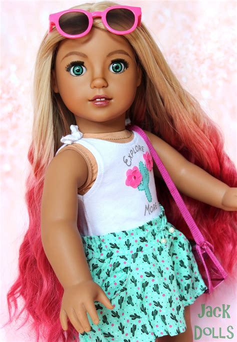 custom ooak american girl doll nanea base lyra blonde to pink etsy custom american girl