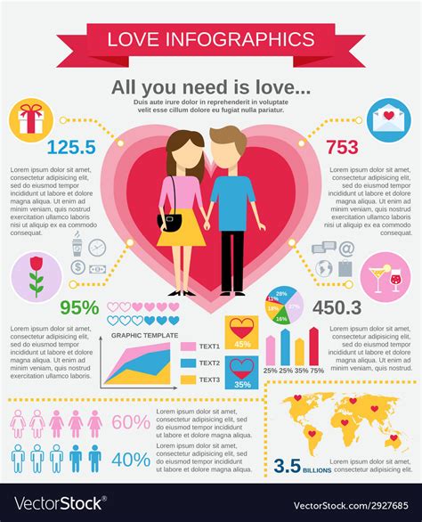 Love Infographic Set Royalty Free Vector Image