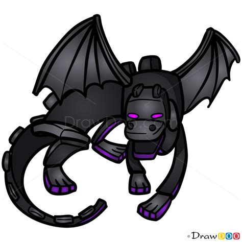 How To Draw Ender Dragon Chibi Minecraft