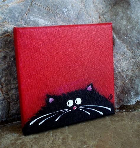 Resultado De Imagen De Easy Acrylic Painting Cat Mini Canvas Art