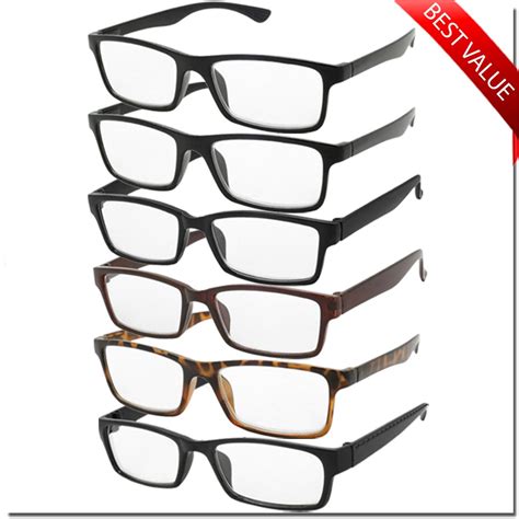 reading glasses mens womens 6 pack unisex readers classic good quality eyeglasses