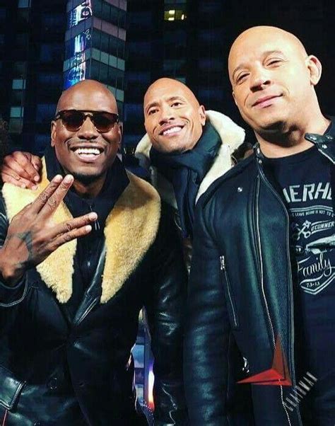 Sorry, dwayne, but vin takes this one. Tyrese Gibson Dwayne Johnson & Vin Diesel | Dwayne johnson ...