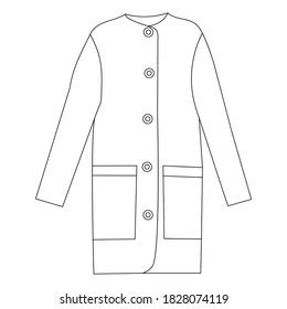 Sketch Outline Female Winter Coat Stock Vector Royalty Free Shutterstock