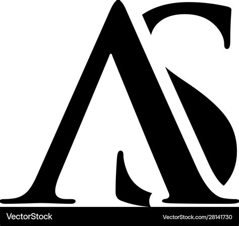 Initial As Alphabet Logo Design Template Vector Image