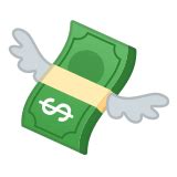The image of a pile of three cash notes held … money with wings emoji can mean there goes this month's earnings. or i was so close to winning this bet!. 💸 Money with Wings Emoji - Meaning, Pictures, Codes