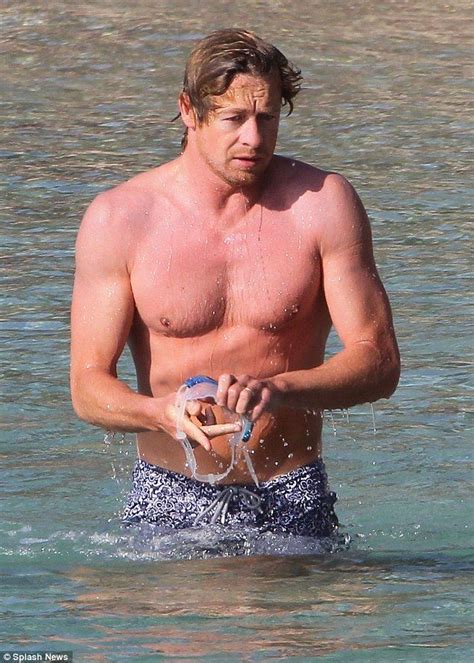 A Brave Simon Baker Puts His Scar On Show Swim The O Jays And Beach