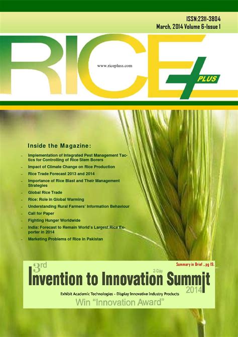 Rice Plus Magazine Vol6 1 2014 By Daily Rice News Letter Issuu