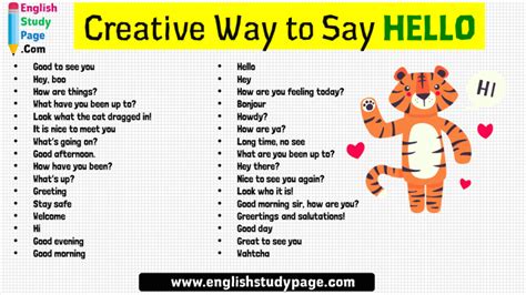 32 Creative Way To Say Hello In English English Study Page