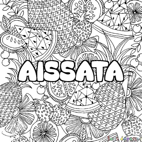 Coloriage Pr Nom Aissata D Cor Mandala Fruits Sans D Passer