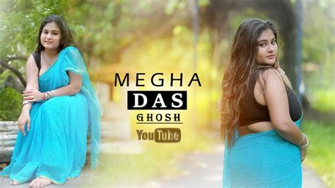 Megha Das Ghosh In Sky Blue Saree Video Saree Fashion Shoot Bong