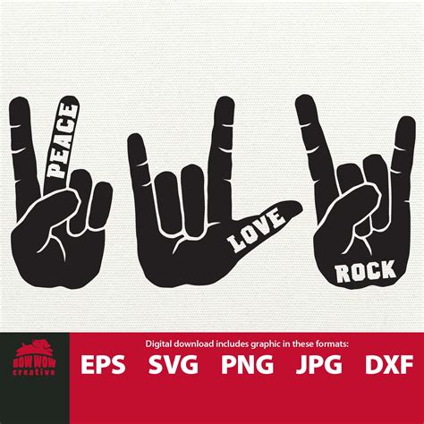 Peace Love Rock Hand Sign Svg Peace Svg Love Svg Rock Svg Peace Love