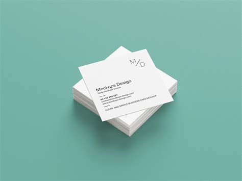 Free Square Business Card Mockup Psd Set Good Mockups