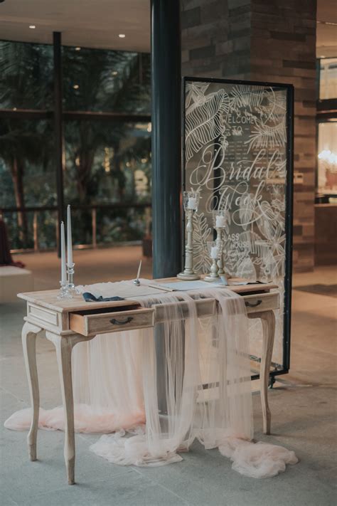 Registration Table At Glass House Entrance Table Decor Wedding