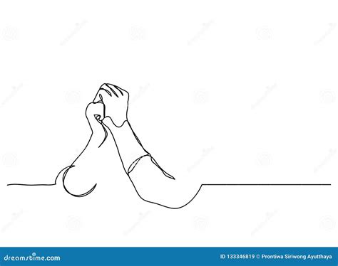 Continuous Line Art Or One Line Drawing Of Prayer Hand Linear Style