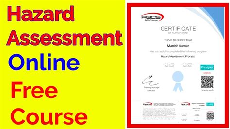 Hazard Assessment Online Free Courses Youtube