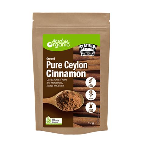 Absolute Organic Pure Ceylon Cinnamon Powder 150g The Wholefood