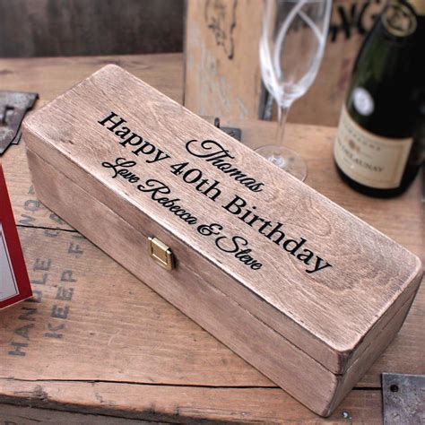 Happy Birthday Personalised Wooden Wine Box By Warner S End
