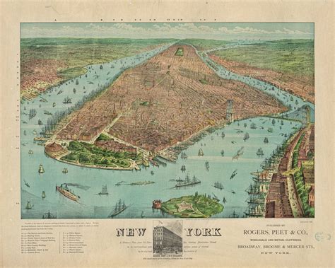 Vintage 19th Century New York City Map 16x20 Etsy