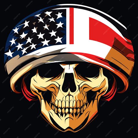 Premium Vector American Flag Skull Collection Vector Art