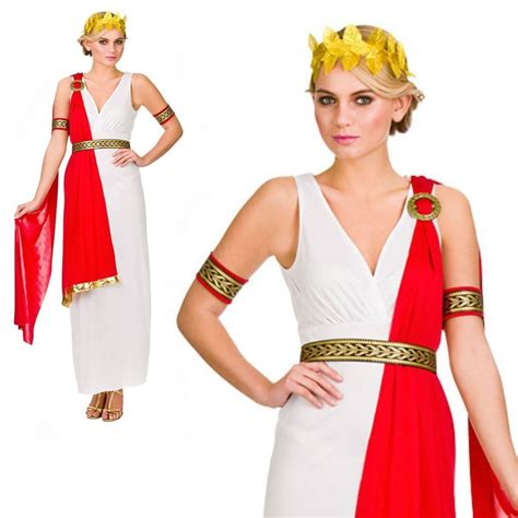 Roman Lady Toga Party Costume Ladies Ancient Rome Fancy Dress Outfit 6