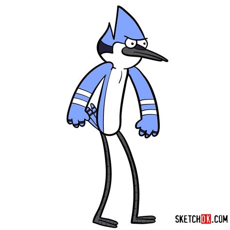 How To Draw Angry Mordecai Step By Step Regular Show Character Model