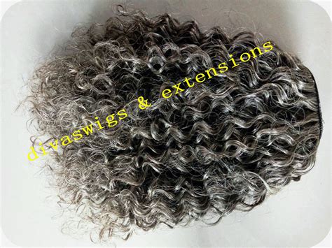 100 Real Hair Gray Puff Afro Ponytail Hair Extension Clip In Remy Afro