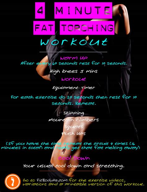 4 Minute Fat Torching Workout Fitbodyhq