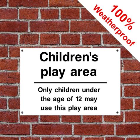 Play Area Sign Health And Safety Signs Kids Play Area Kids Playing