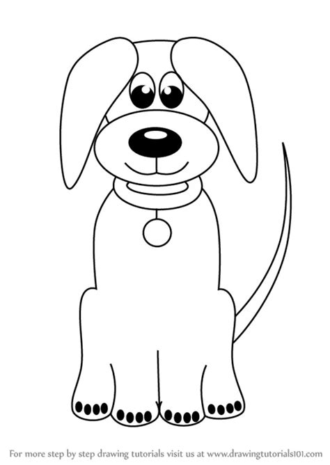 How To Draw Cartoon Dog Easy Animals For Kids Step By Step